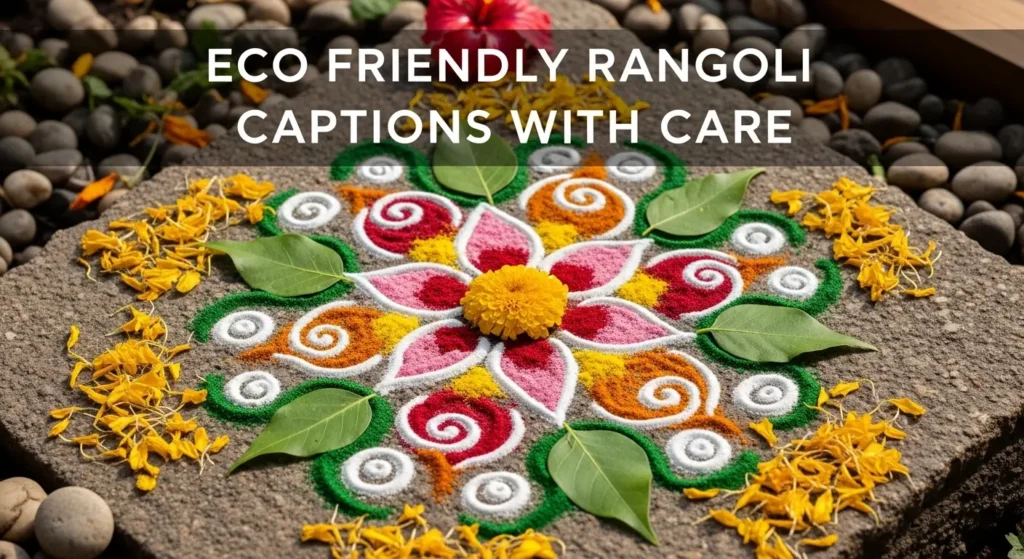 Eco Friendly Rangoli Captions with Care