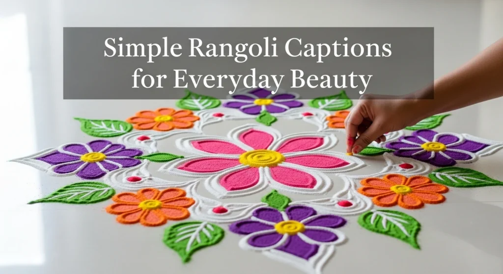 Simple Rangoli Captions for Everyday Beauty