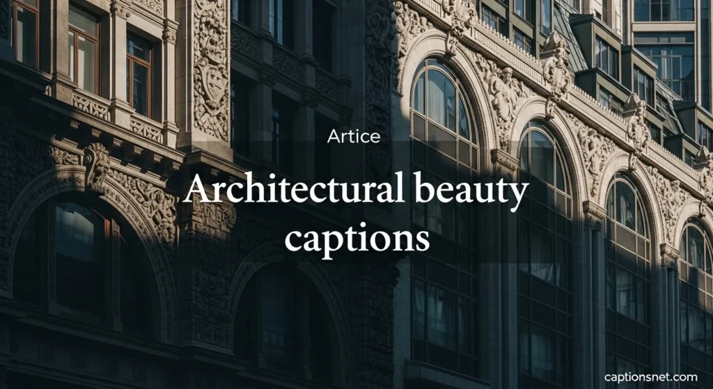 Architectural beauty captions