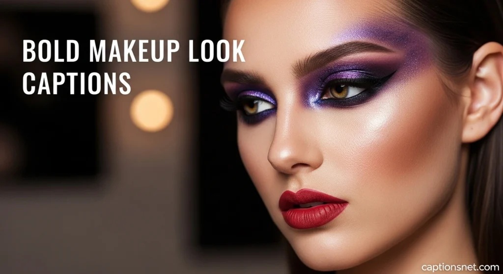 Bold Makeup Look Captions