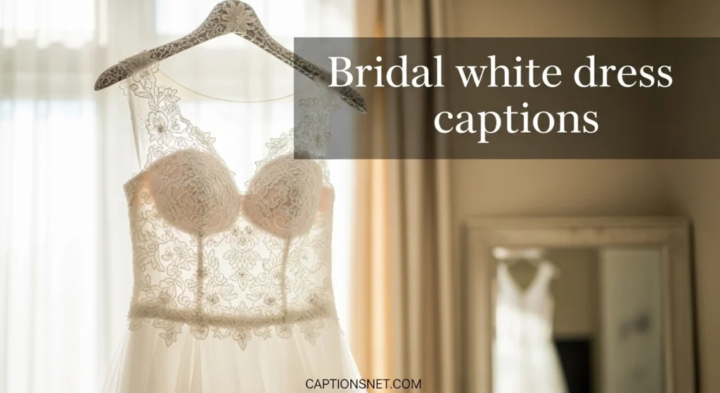 Bridal white dress captions