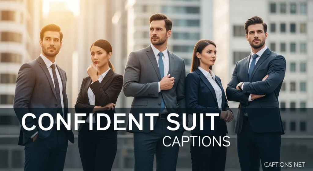 Confident Suit Captions
