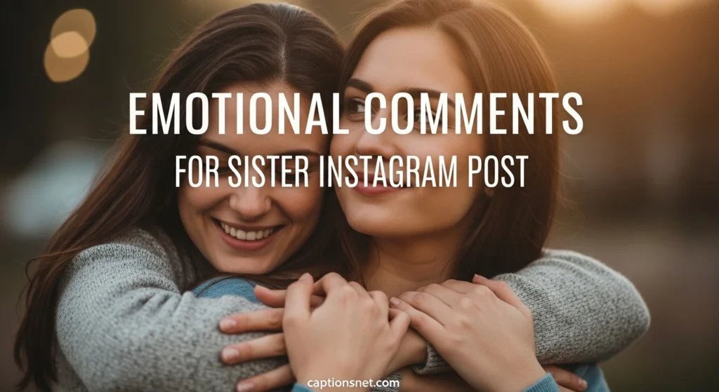 Emotional Comments For Sister Instagram Post