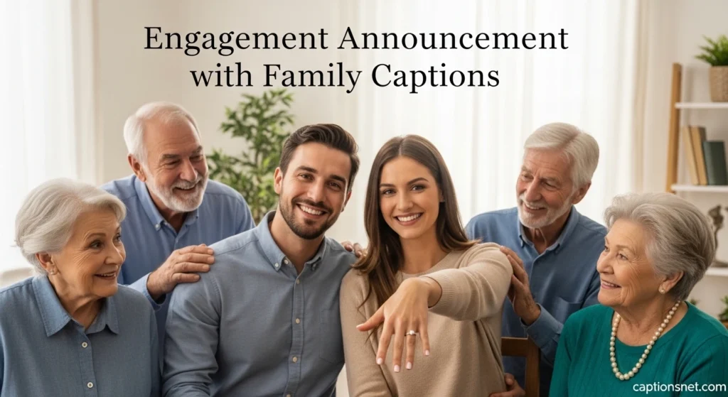 Engagement Announcement with Family Captions