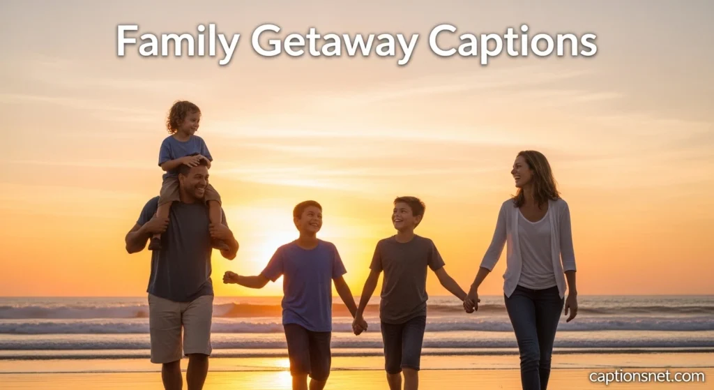 Family getaway captions