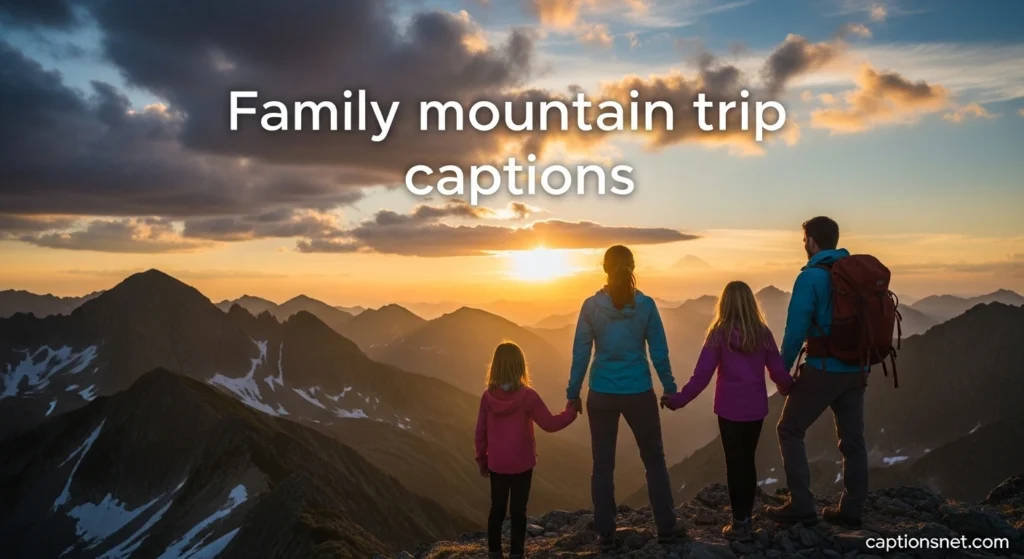 Family mountain trip captions