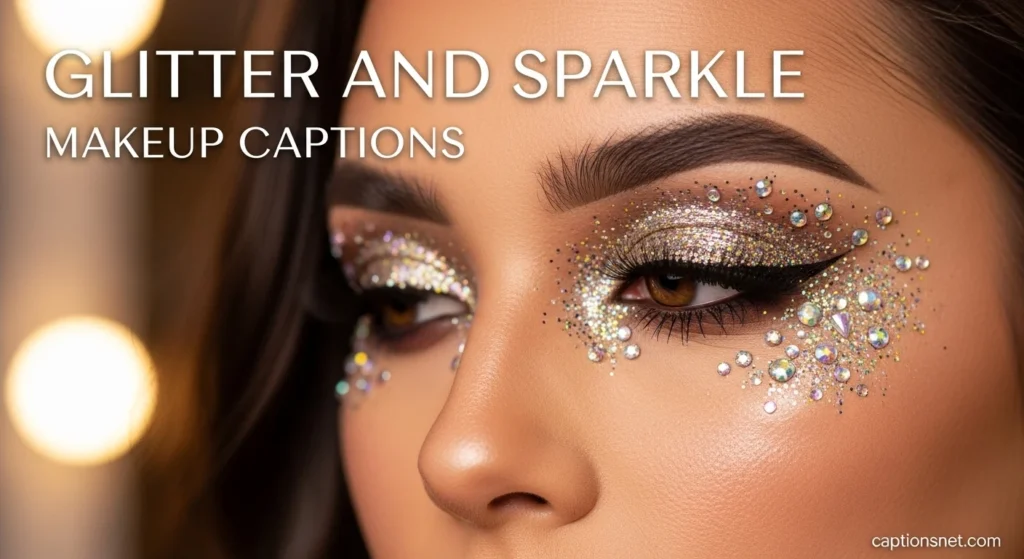 Glitter and Sparkle Makeup Captions