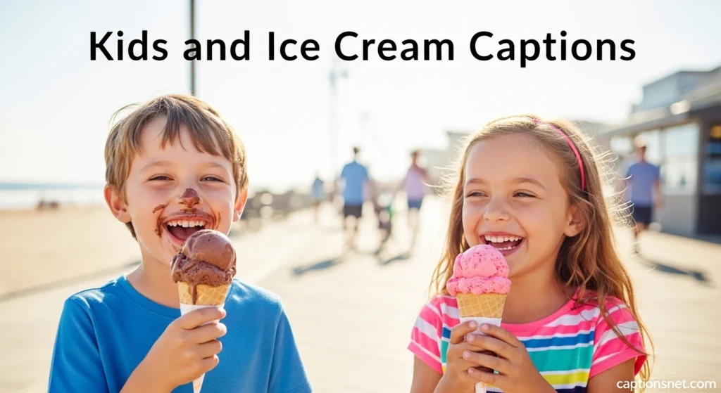 Kids and Ice Cream Captions