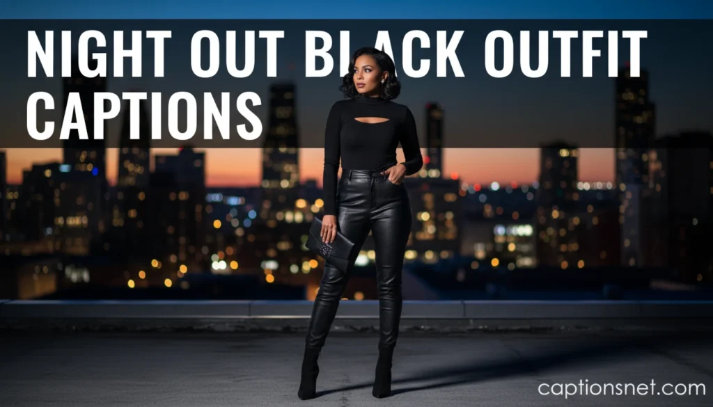 Night Out Black Outfit Captions