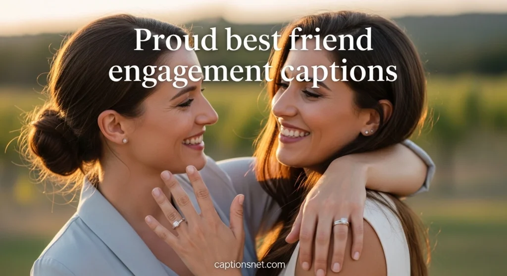 Proud best friend engagement captions