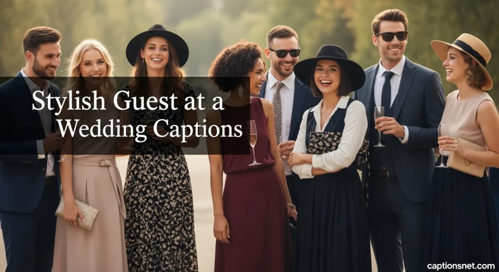 Stylish Guest at a Wedding Captions