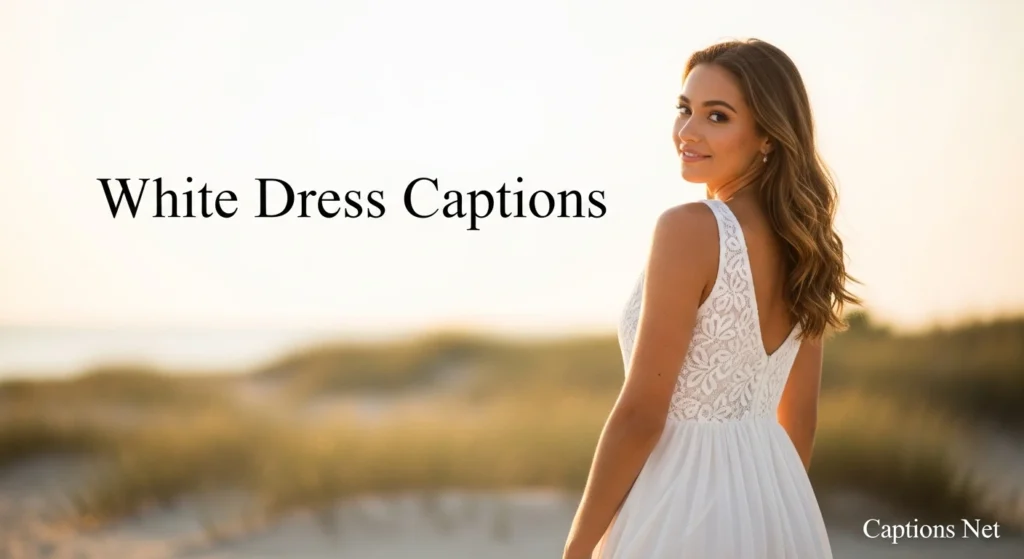 White Dress Captions
