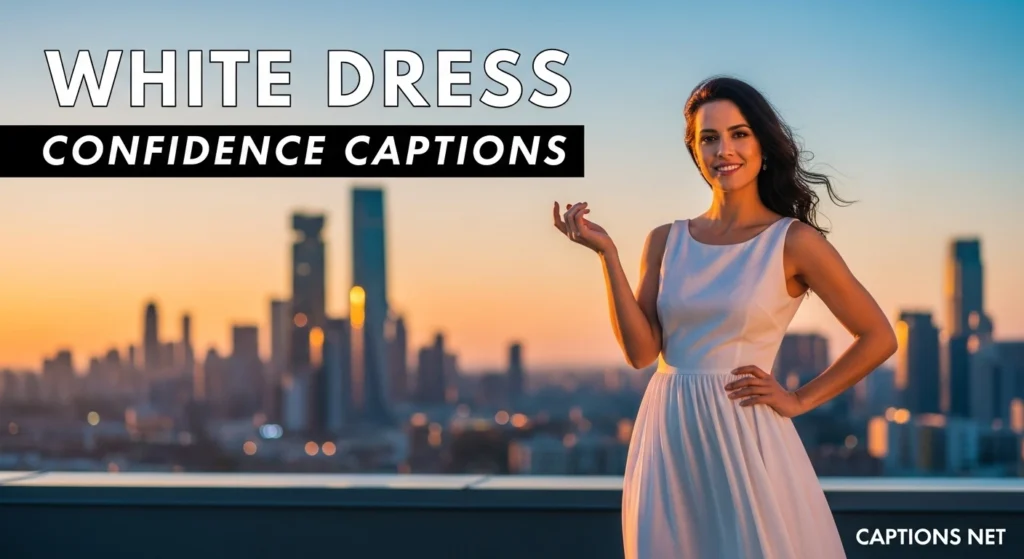 White Dress Confidence Captions