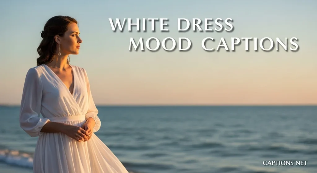 White Dress Mood Captions
