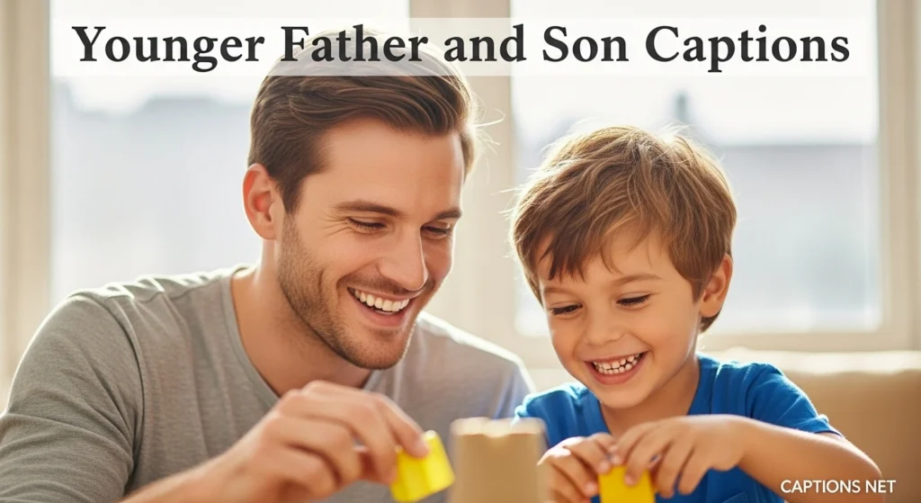 Younger Father and Son Captions