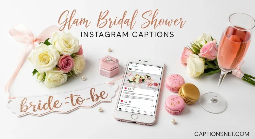 Glam Bridal Shower Instagram Captions