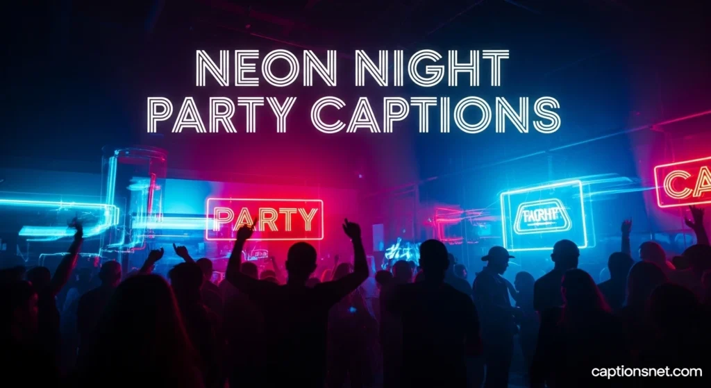 Neon Night Party Captions