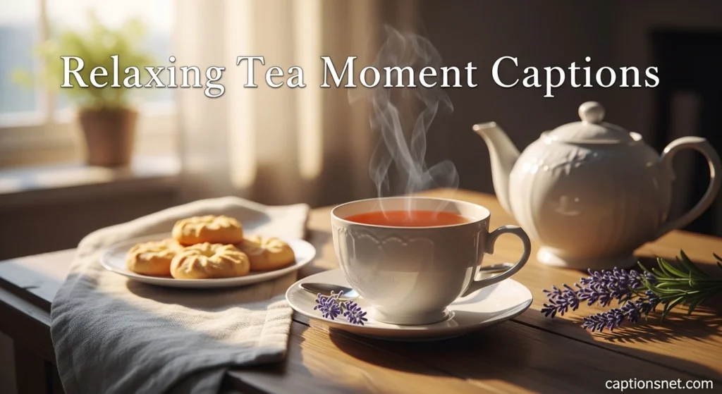 Relaxing Tea Moment Captions