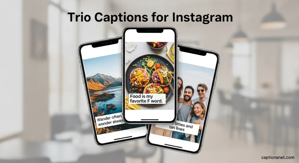 Trio Captions for Instagram