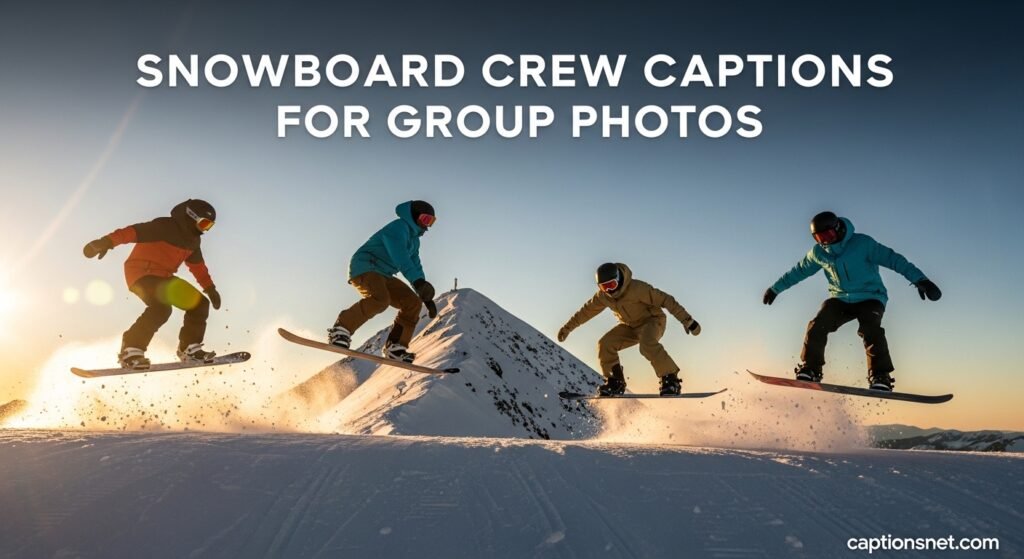 Snowboard Crew Captions for Group Photos