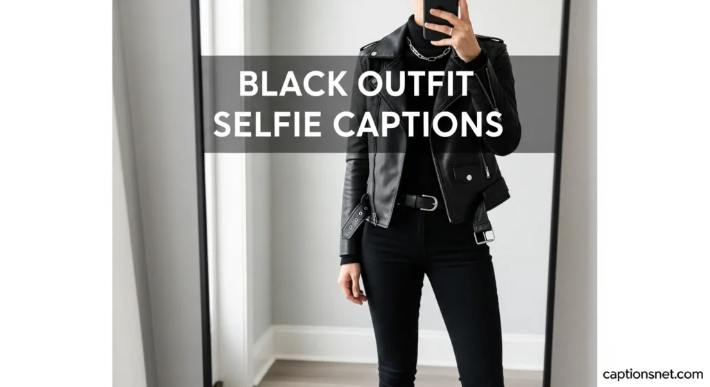 Black Outfit Selfie Captions