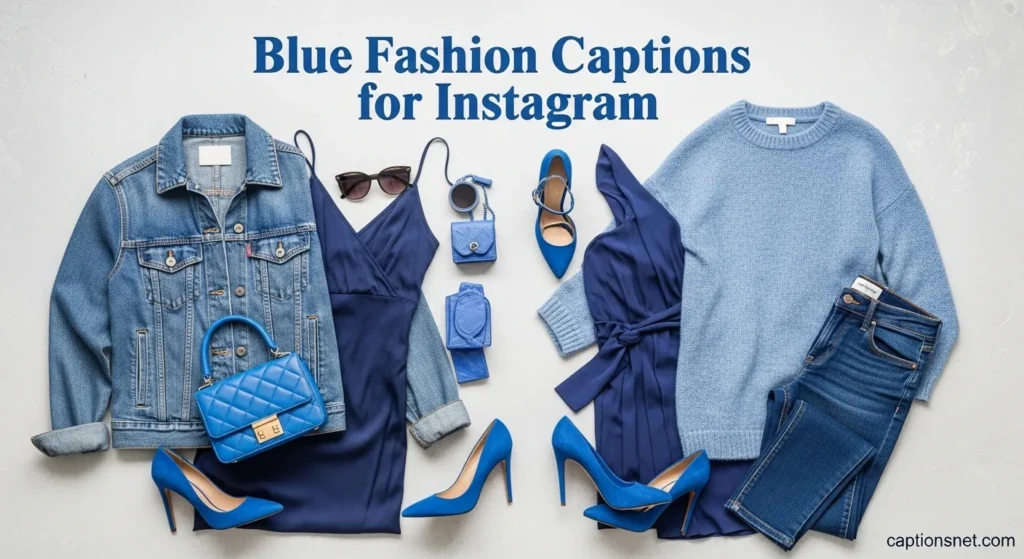 Blue Fashion Captions for Instagram