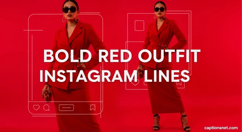 Bold Red Outfit Instagram Lines