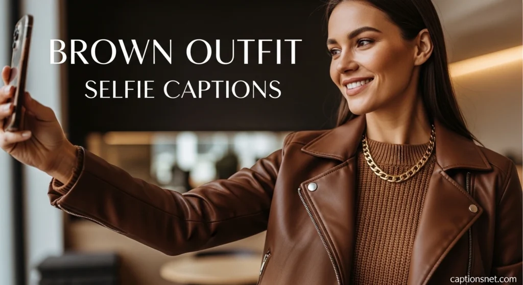 Brown Outfit Selfie Captions