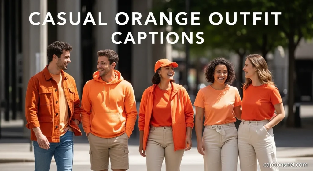 Casual Orange Outfit Captions