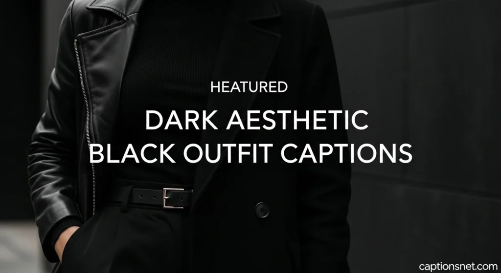 Dark Aesthetic Black Outfit Captions
