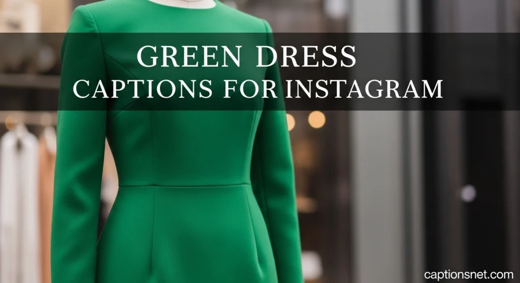 Green Dress Captions for Instagram