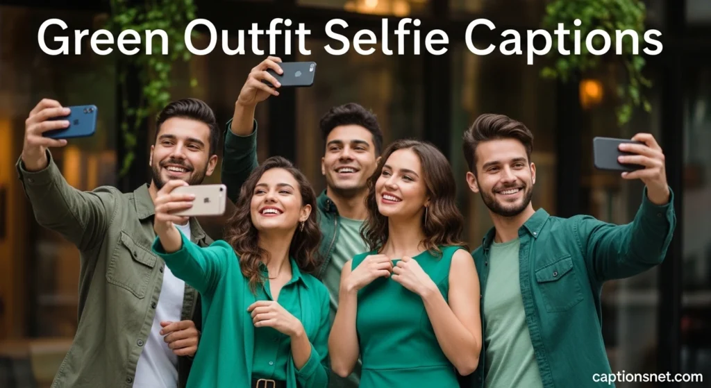 Green Outfit Selfie Captions