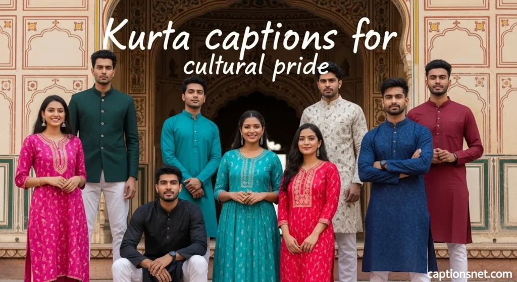 Kurta captions for cultural pride
