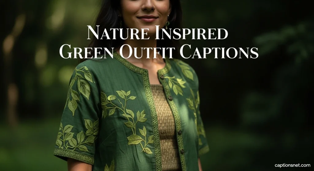 Nature Inspired Green Outfit Captions