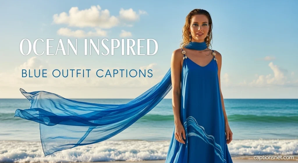 Ocean Inspired Blue Outfit Captions