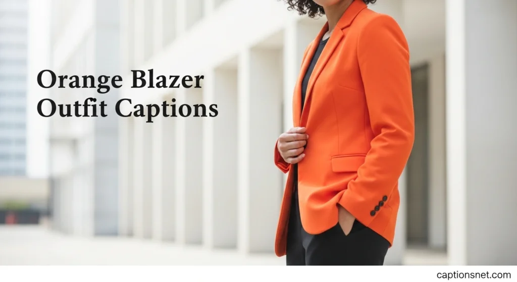 Orange Blazer Outfit Captions