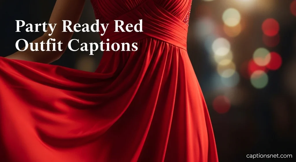 Party Ready Red Outfit Captions