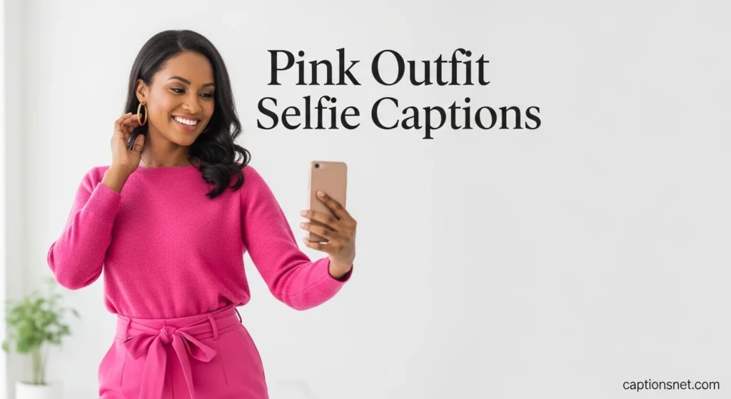 Pink Outfit Selfie Captions