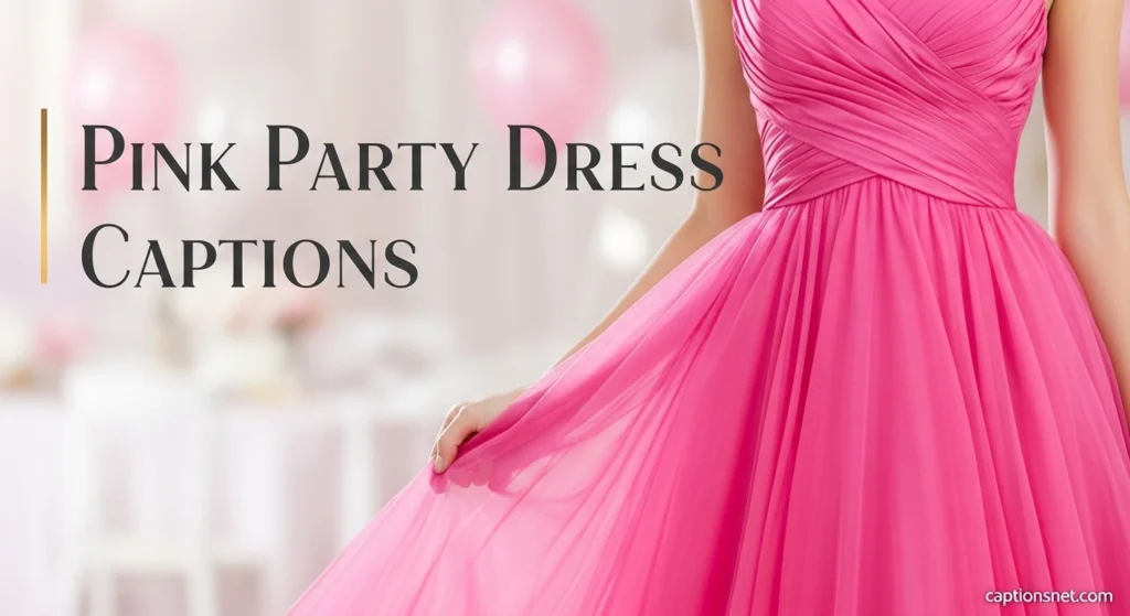 Pink Party Dress Captions
