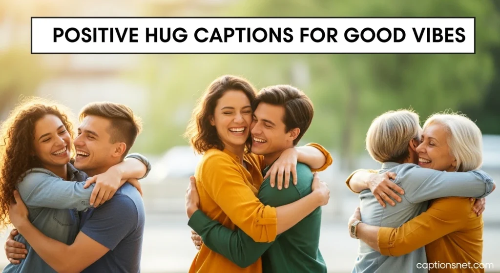 Positive Hug Captions for Good Vibes