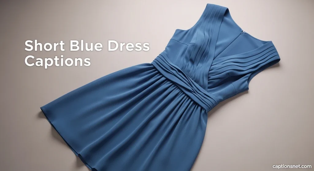 Short Blue Dress Captions