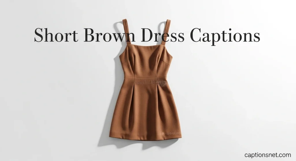 Short Brown Dress Captions