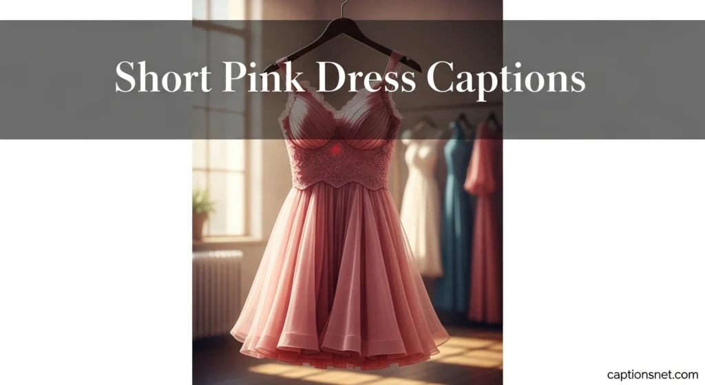 Short Pink Dress Captions