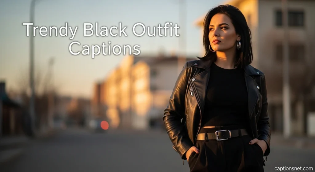 Trendy Black Outfit Captions