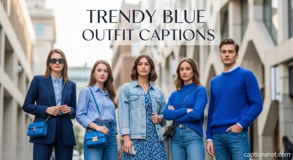 Trendy Blue Outfit Captions