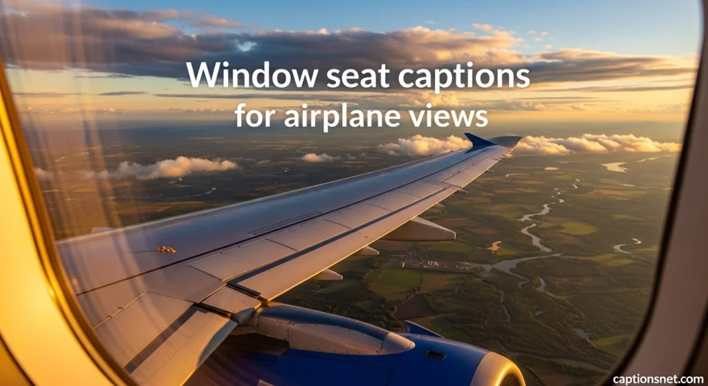 Window seat captions for airplane views