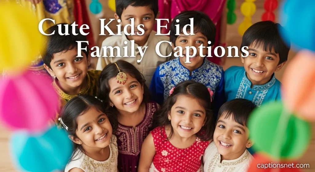 Cute Kids Eid Family Captions