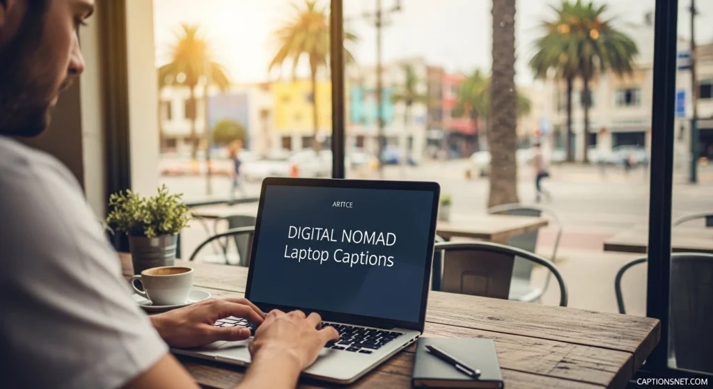 Digital Nomad Laptop Captions