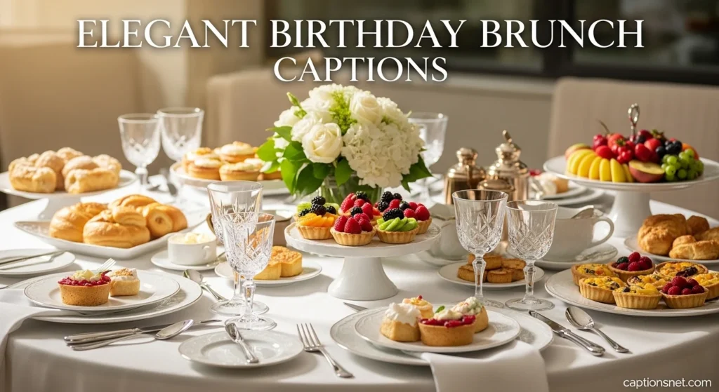Elegant Birthday Brunch Captions