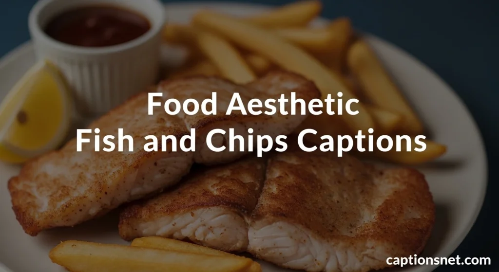 Food Aesthetic Fish and Chips Captions